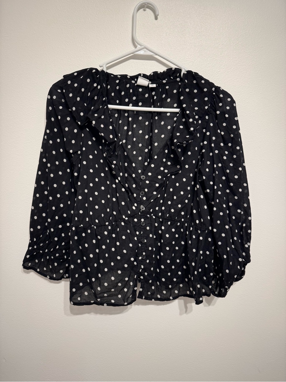Gap Polka Dot Ruffle Collar Blouse